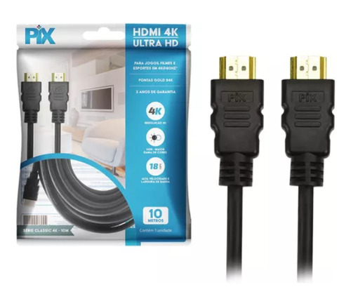 Cabo Hdmi 2.0 4k 3d Ultrahd 19 Pinos Chip 10m 018-2230