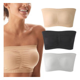 3 Piezas - Top Strapless Brasier Push Up Sin Tirantes