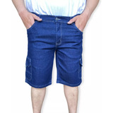 Bermuda Jeans Masculina Plus Size Tamanho Grande Até Nº 68