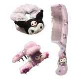 Kit De Belleza De Kuromi Peine + Scrunchie + Pinza P Cabello