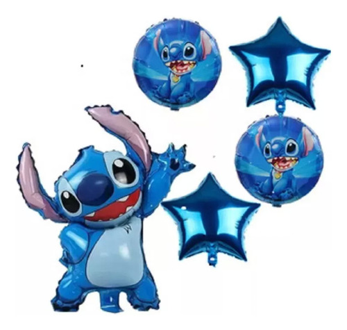 Set 5 Globos Metalicos Stitch