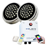 2 Luces Para Pileta Led Rgbw 12w +fuente+control Remoto+wifi