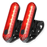 2 Luces Usb Recargable Led Estrobo Para Bicicleta 4 Modos