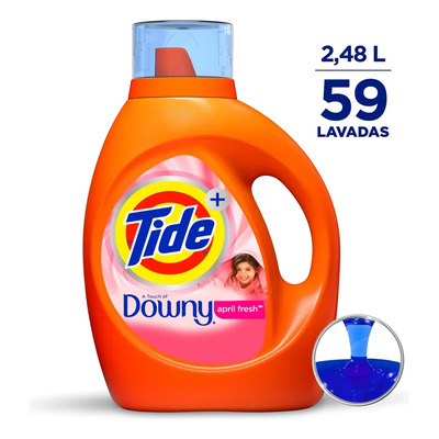 Detergente Líquido Tide April Fresh, para ropa blanca y de color, 2.48 L | MercadoLibre