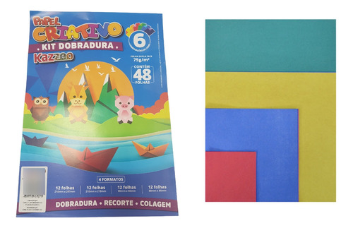 Papel Origami Varios Tamanhos Kit Dobradura Dupla Face 75g