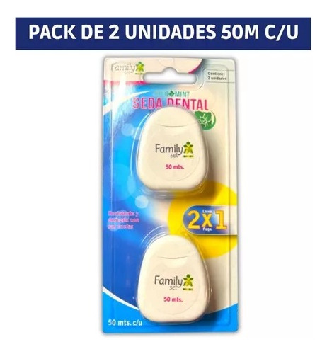 Seda Dental Pack Oferta X2 Menta Fresca 50mt C/u Family Set
