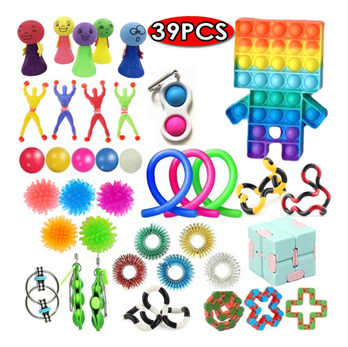 39 Peças Fidget Brinquedos Globbles, Kit De Brinquedos Anti-