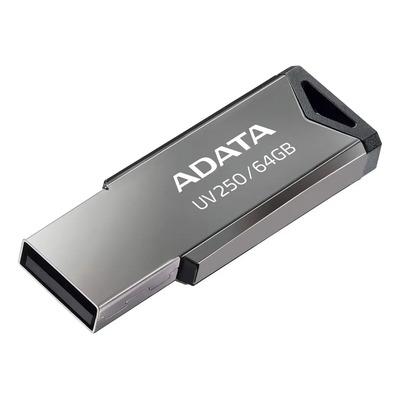 Memoria Usb Adata Uv250 Auv250-64g-rbk 64gb 2.0 Liso Plateado