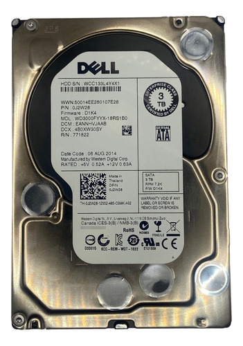 Hd Dell 3tb 7.2k 3.5 Sata 6gb 0j2w28 J2w28 @