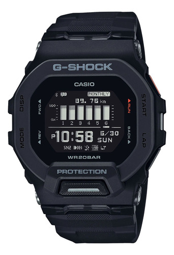 Relógio Casio G-shock G-squad Original Cor Da Correia Preto Cor Do Bisel Preto Cor Do Fundo Preto