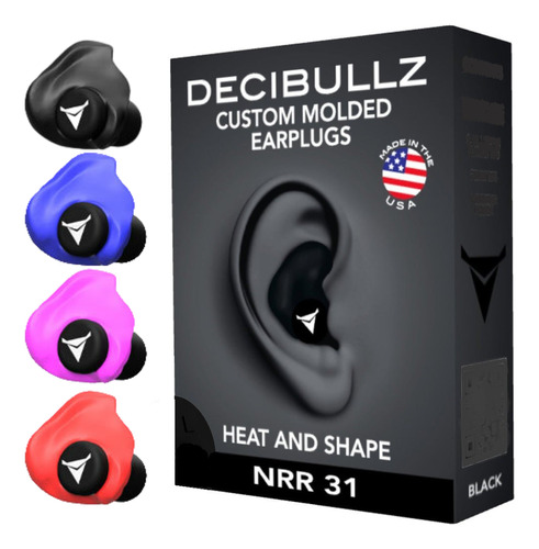 Protector De Oído Deportivo Moldeable Negro Decibullz Nrr31 Usa