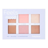 Pó Blush Iluminador Feel Mood Ruby Rose Paleta Promoção