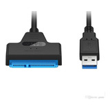 Cable Adaptador Usb 3.0 Para Disco Duro Externo Sata Iii Hd 2.5 Ssd, Color Negro