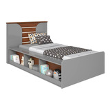 Cama Nido Doble Decocasa Yumi 1 Plaza Color Gris Fabricada En Fibrofácil