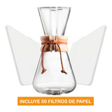 Combo Cafetera Chemex 600ml Filtros De Papel X50 Metodo Cafe