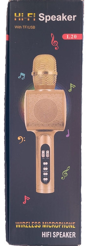 Microfono Karaoke Bluetooth Inalambrico Parlante Led Fuscia
