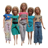 Ropa Para Barbie X10 Unidades Mas 4 Accesorios