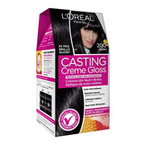 Kit Tinte L'oréal Paris  Casting Creme Gloss Casting Creme Gloss Tono 200 Negro 15vol. Para Cabello