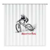 Cortina De Baño Mountain Bike. Ilustrada - 180x180 Cms