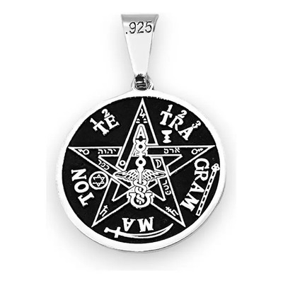 Dije Tetragramaton Doble Vista En Plata Ley 925 Pentagrama Color Plateado | Meses sin interés