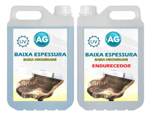 Resina Crystal Epóxi Baixa Espessura P/ Madeira Kit De 4kg