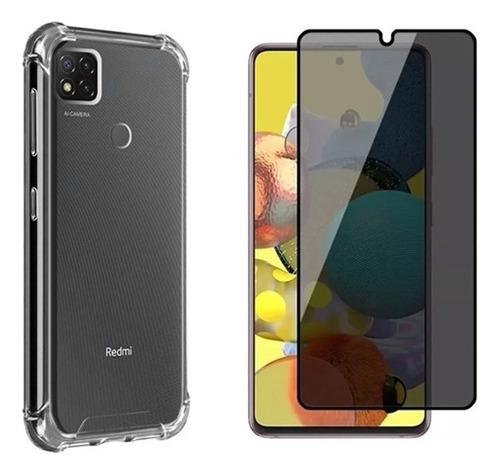 Kit Capa Capinha Para Xiaomi Redmi 9c + Pelicula Privacidade