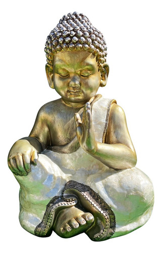 Figura Decorativa Grande Niño Buda Meditando 63.5cm Zn Ct