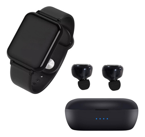 Kit Fone Bluetooth + Relógio Masculino Feminino Inteligente