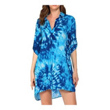 Camisa Blusa Maxi Camisão Estampa Vestido Saídapraia Tie Dye