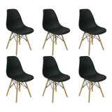 Kit 6 Cadeiras Charles Eames Eiffel Wood Design Varias Cores