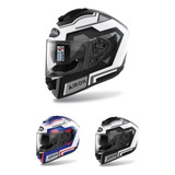 Jm Casco Moto Integral Airoh St.501 Square Blanco Negro Azul