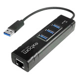 Adaptador De Rede Rj45 Gigabit 1000mbps Hub 3 Portas Usb 3.0