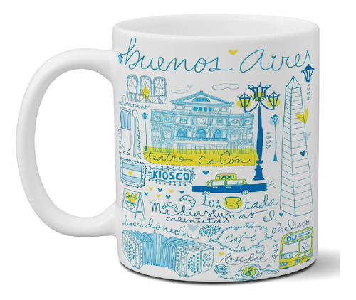 Taza De Cerámica Turismo Buenos Aires Calidad Premium. Art 3