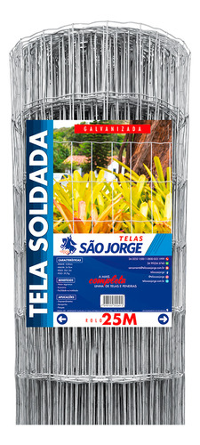 Tela Soldada Fio 1,65mm Galvanizada 25x1,50 - São Jorge