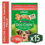 Pack Dog Chow® Adulto Pollo 100g 15 Unidades.