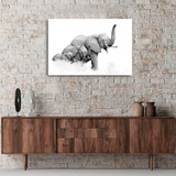 Cuadro Elefantes Animales Moderno Bastidor Canvas 90x60 Em1