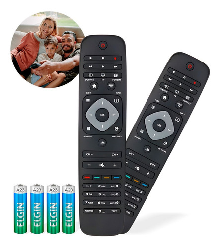 Kit 2 Controle Remoto Para Philips Smart Tv  Universal 