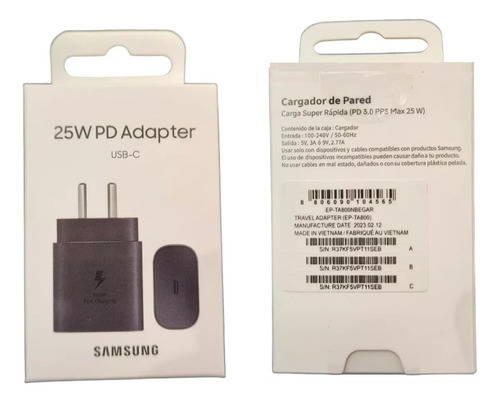 Cargador Samsung S24 Plus 25w Original Vietnam Ep-ta800