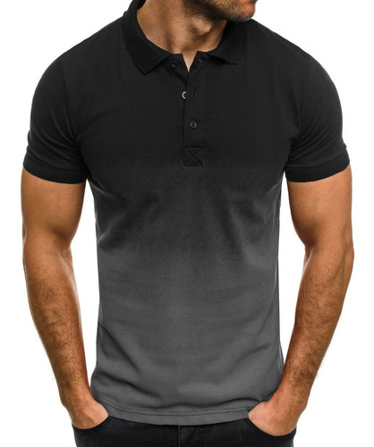 Playera Tipo Polo Casual Calidad Manga Corta Gradiente 3d