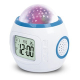 Despertador Infantil Digital C/ Projetor De Noite Estrelada Cor Branco Aaa