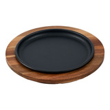 Plato 20cm Hierro Fundido Esmaltado +base De Madera Victoria