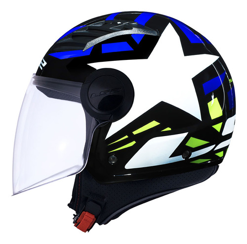 Capacete Ls2 Feminino Aberto Of562 Airflow Starwar Azul