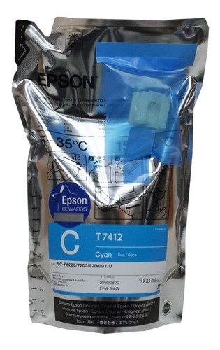 Tinta Epson Ultrachrome Ds Cyan T7412