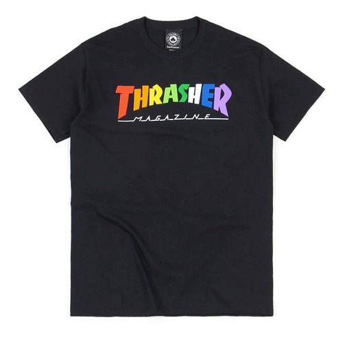 Polera Thrasher Rainbown Mag Black Skateboard | Laminates