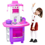 Kit Cozinha Infantil Completa Pia Fogão Forno Sai Agua  