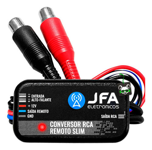 Conversor Fio Para Rca Remoto Slim 12v Jfa Automotivo Cd Dvd