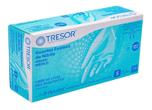 Guante Ex. Nitrilo Azul S - Tresor