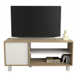 Mesa Rack Tv Moderna Con Puerta Y Estantes