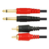 Cable De Audio 2 Plug 6.3 Mm A 2 Plug Rca 1.80 Mts, Ca-1622g