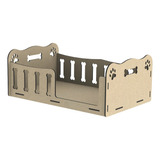 Cama Caminha Casa Pet Cachorro Gato Mdf + Colchão E Brinde 5